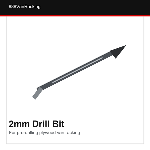 2mm Drill Bit for Van Racking Pre-Drilling