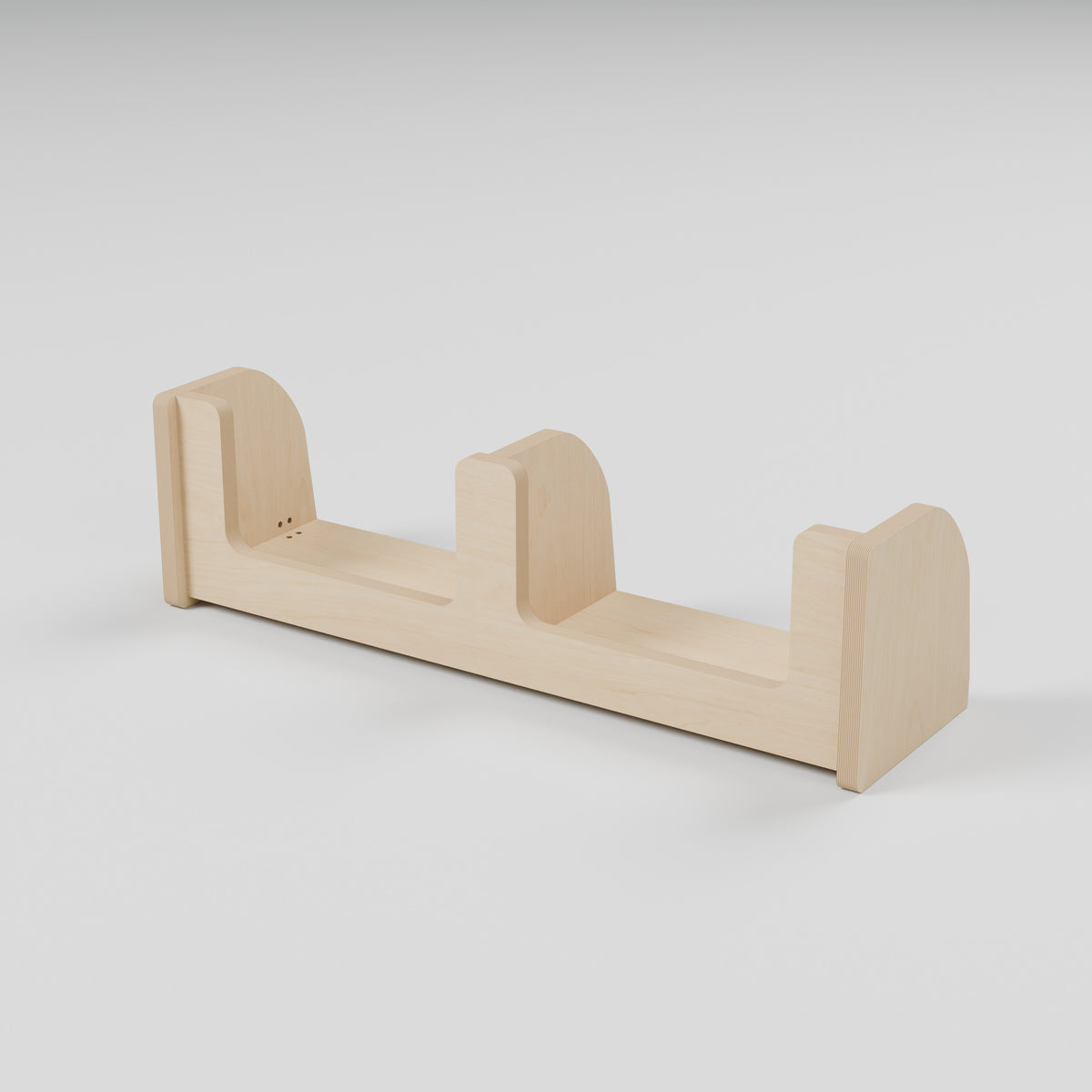 ANT Divided Campervan Shelf - Natural Plywood - 700 x 200 x 200 mm - hero view - 18 mm natural plywood - Rev C, 11 mm end-panel overhang