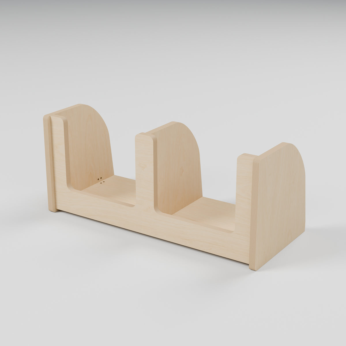ANT Divided Campervan Shelf - Natural Plywood - 700 x 300 x 300 mm - hero view - 18 mm natural plywood - Rev C, 11 mm end-panel overhang