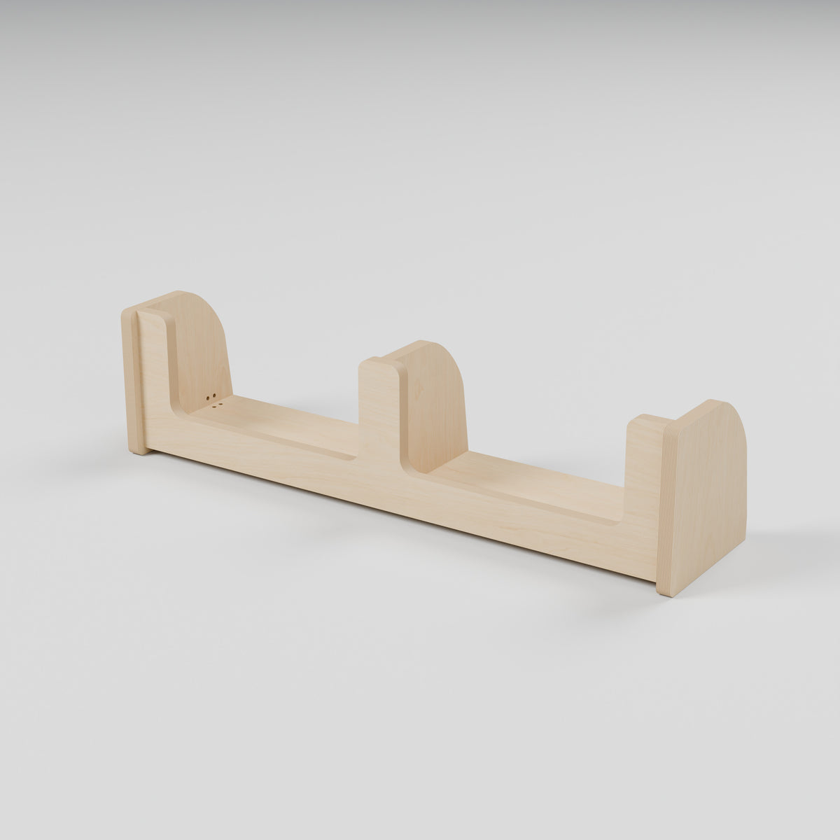ANT Divided Campervan Shelf - Natural Plywood - 800 x 200 x 200 mm - hero view - 18 mm natural plywood - Rev C, 11 mm end-panel overhang