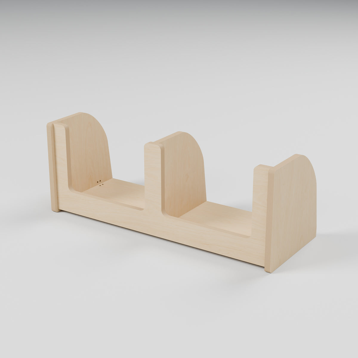 ANT Divided Campervan Shelf - Natural Plywood - 800 x 300 x 300 mm - hero view - 18 mm natural plywood - Rev C, 11 mm end-panel overhang