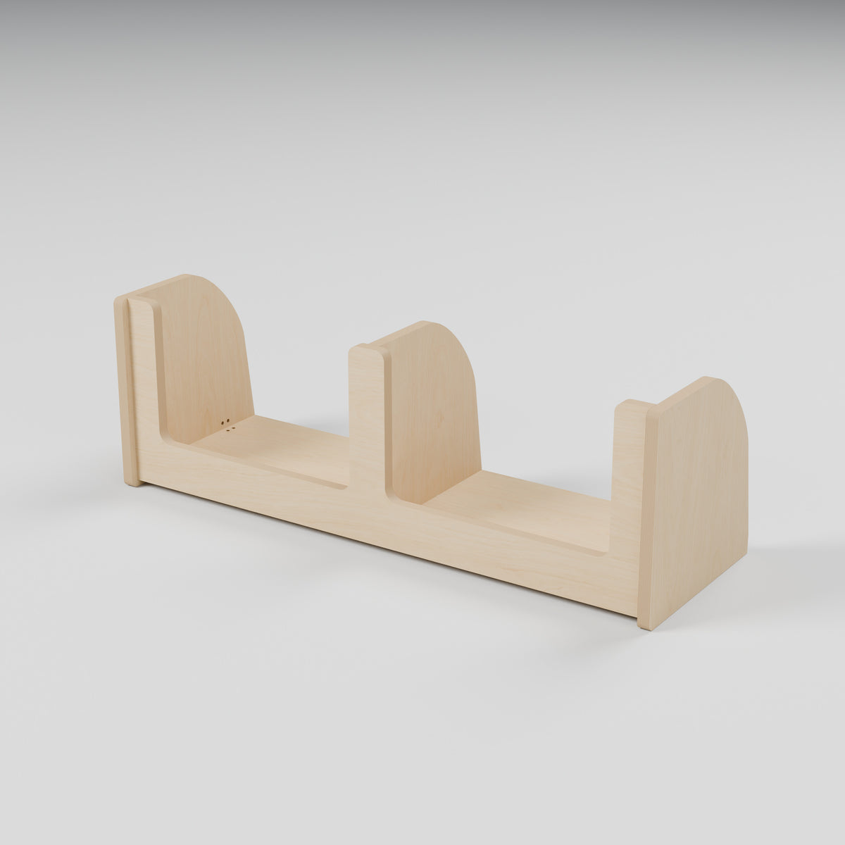 ANT Divided Campervan Shelf - Natural Plywood - 900 x 300 x 300 mm - hero view - 18 mm natural plywood - Rev C, 11 mm end-panel overhang
