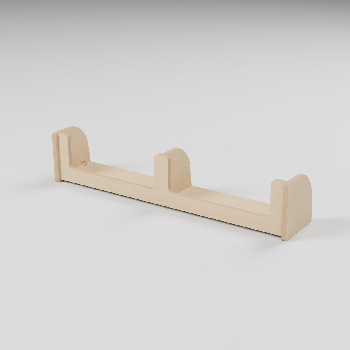 ANT Divided Campervan Shelf - Natural Plywood - 1000 x 200 x 200 mm - hero view - 18 mm natural plywood - Rev C, 11 mm end-panel overhang