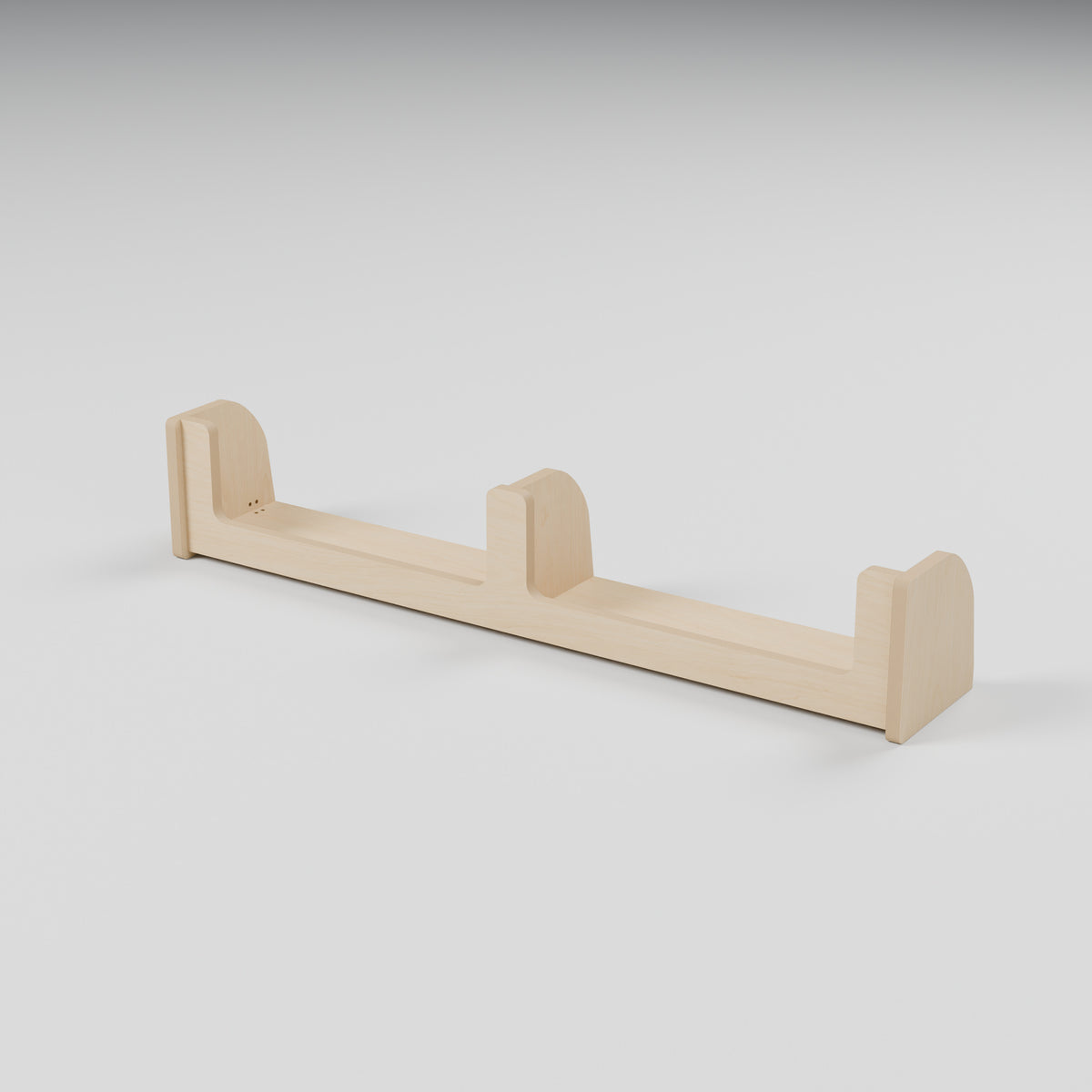ANT Divided Campervan Shelf - Natural Plywood - 1100 x 200 x 200 mm - hero view - 18 mm natural plywood - Rev C, 11 mm end-panel overhang
