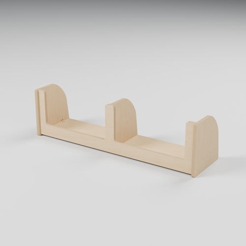 ANT Divided Campervan Shelf - Natural Plywood - 1100 x 300 x 300 mm - hero view - 18 mm natural plywood - Rev C, 11 mm end-panel overhang