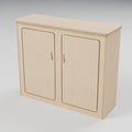 ARC over-arch campervan kitchen pod, 900 x 300 x 750 mm, hero view, 15 mm natural plywood; rounded front worktop, 10 mm side and 20 mm front overhangs, Revision B