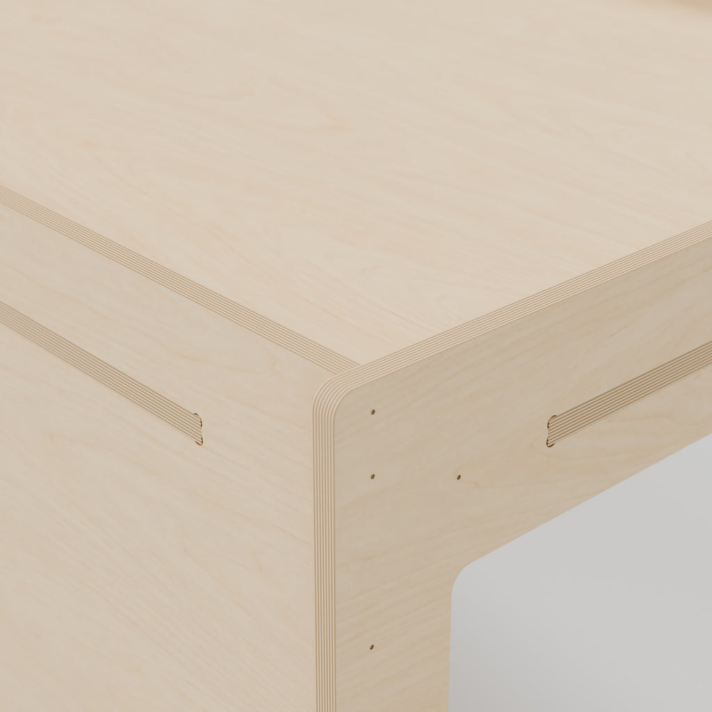 Awning Box with 50 mm top tray, Revision C, solid front panel - Slotted floor and lip joint in natural plywood