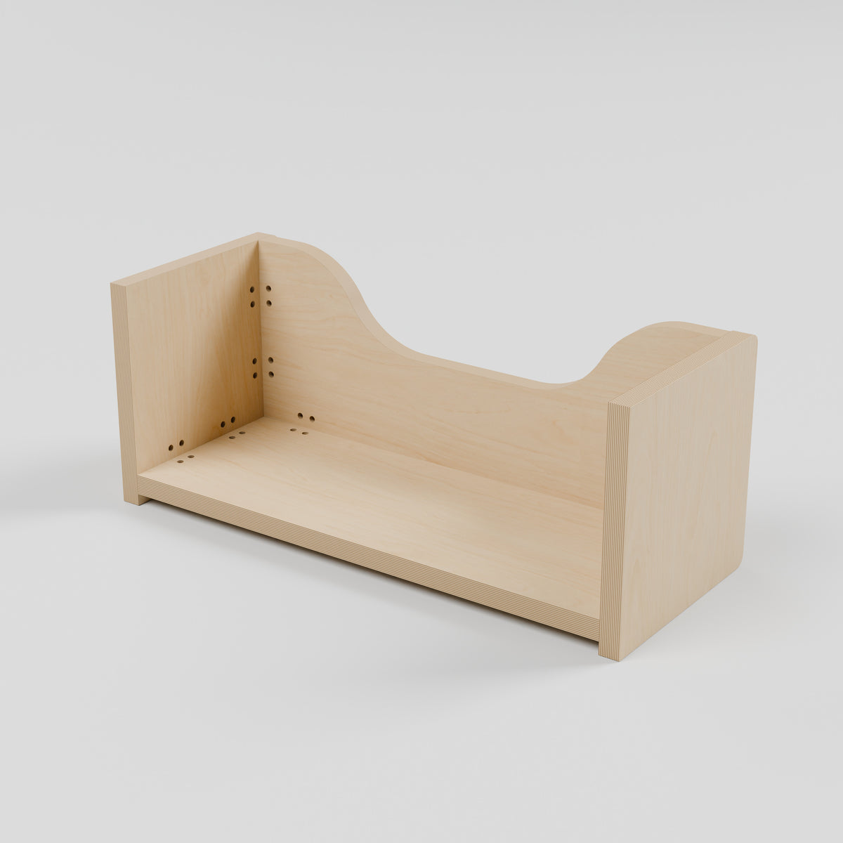 Campervan Storage Shelf - Natural Plywood - 500 x 200 x 200 mm - rear view - 18 mm natural plywood