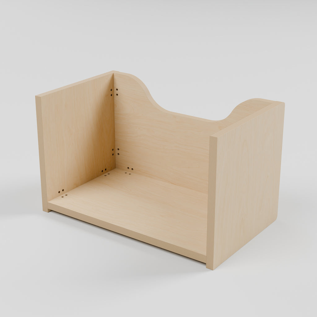 Campervan Storage Shelf - Natural Plywood - 500 x 300 x 300 mm - rear view - 18 mm natural plywood