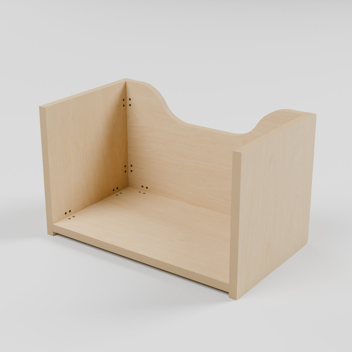 Campervan Storage Shelf - Natural Plywood - 500 x 300 x 300 mm - rear view - 18 mm natural plywood