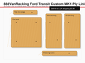Ford Transit Custom MK1 2013-2023 ply lining kit panel layout