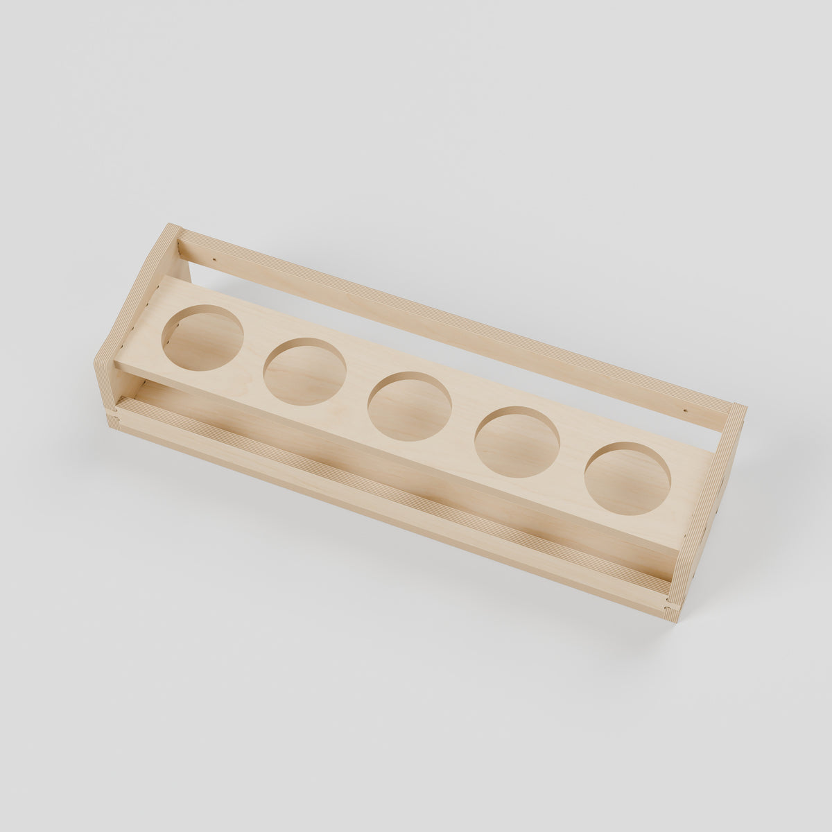 GRID Aerosol Can Holder - 5-Can Plywood Storage Rack - Open storage with the original clear dimensions retained. - Revision B