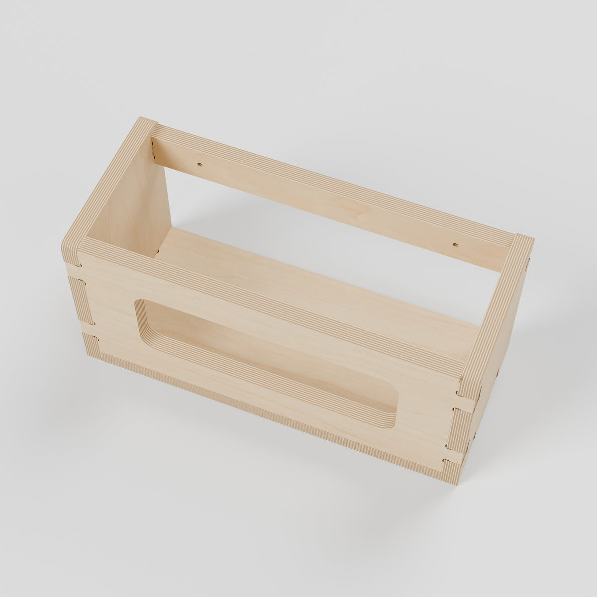 GRID Glove Box Holder - Plywood Wall-Mounted Dispenser - Open storage with the original clear dimensions retained. - Revision B