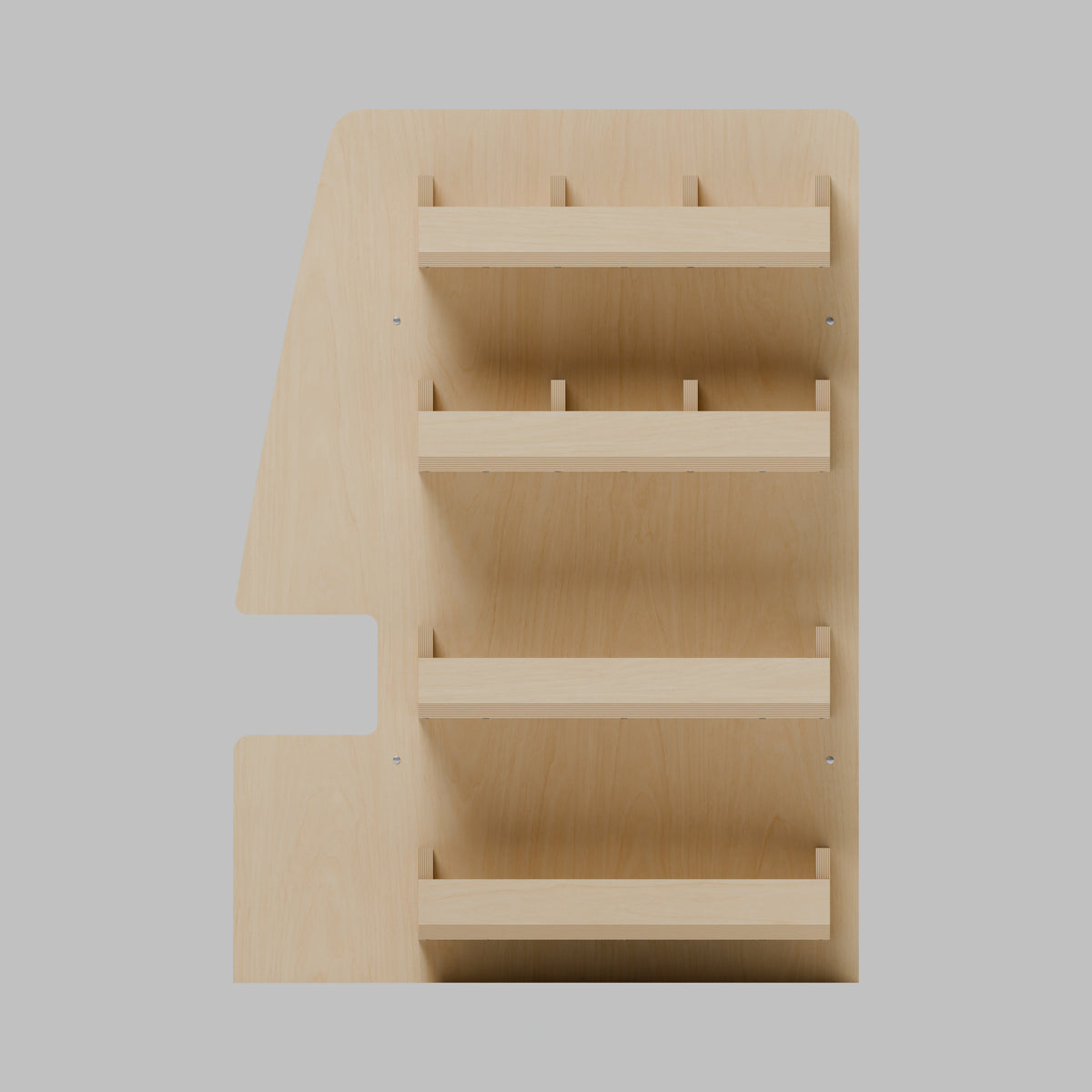 MODLINE KIT 520 Accessory End Panel: front, natural 12 mm birch plywood, 520 x 140 x 726 mm