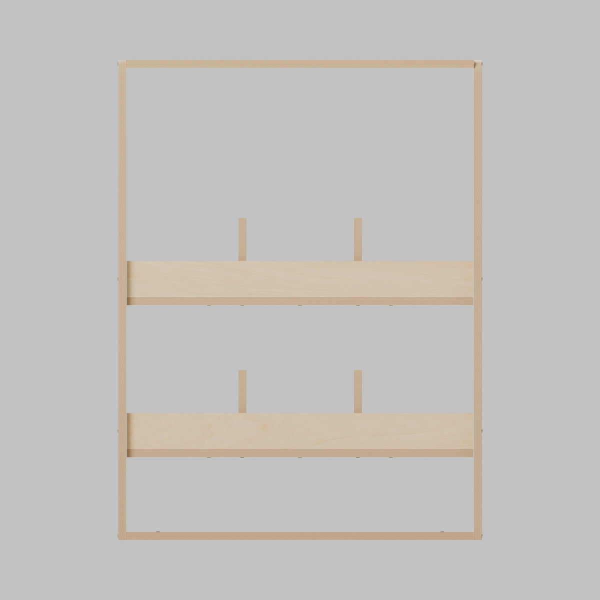 MODLINE FLEX 550 Adjustable Shelf Module: front, natural 12 mm birch plywood, 550 x 520 x 726 mm