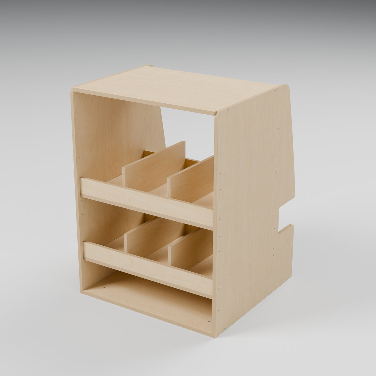 MODLINE FLEX 550 Adjustable Shelf Module: hero, natural 12 mm birch plywood, 550 x 520 x 726 mm