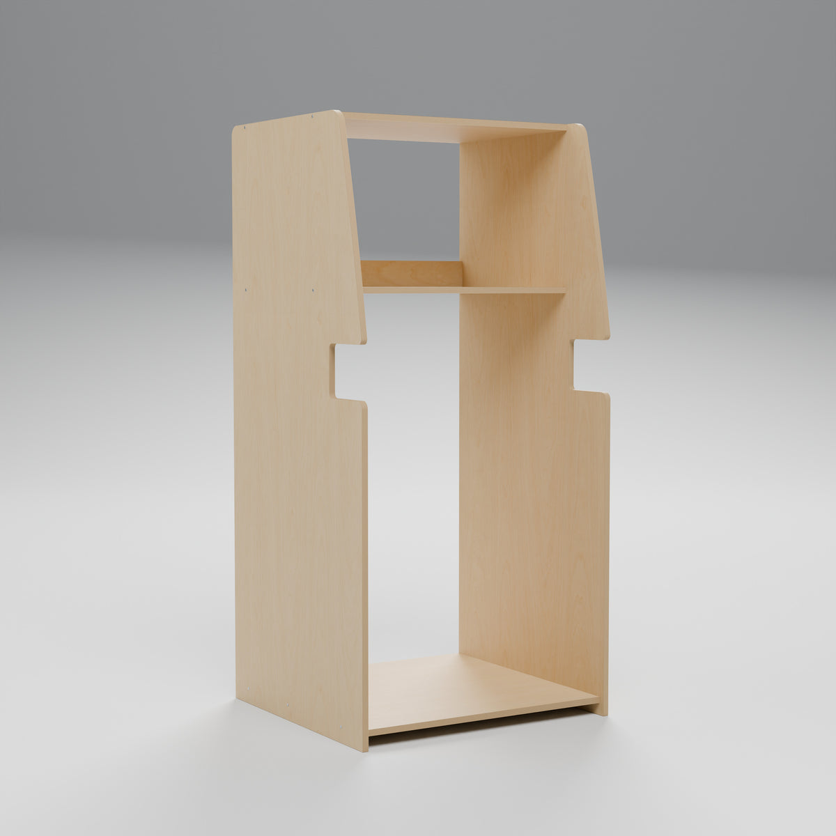 MODLINE LOAD 550 Bulk Equipment Bay: interior cutaway, natural 12 mm birch plywood, 550 x 520 x 1150 mm