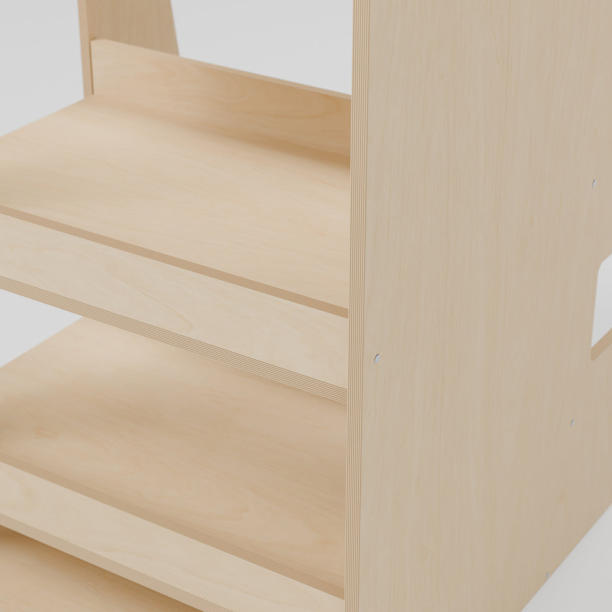 MODLINE REACH 550 Door-Access Module: detail, natural 12 mm birch plywood, 550 x 520 x 726 mm