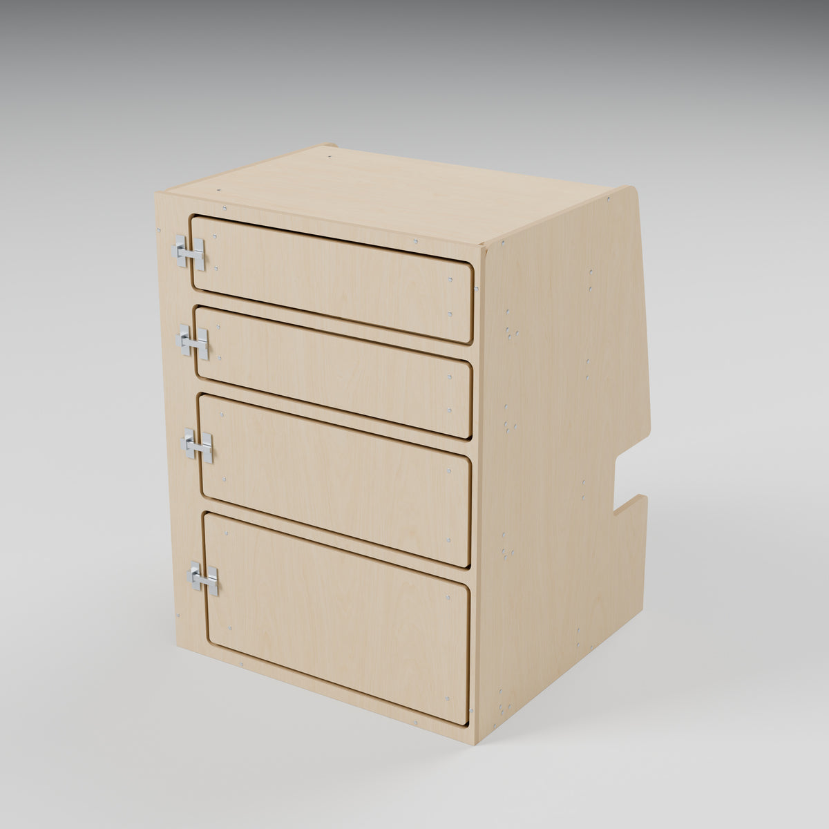 MODLINE DRAW 550 Four-Drawer Tool Module: hero, natural 12 mm birch plywood, 550 x 520 x 726 mm