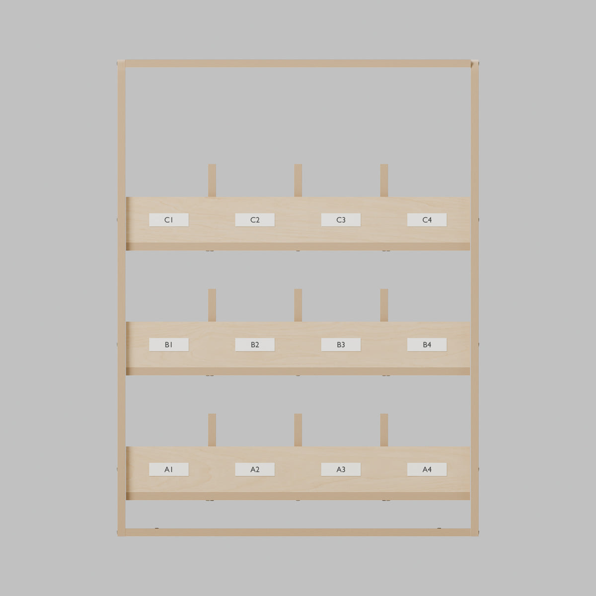 MODLINE SORT 550 Small-Parts Organiser: front, natural 12 mm birch plywood, 550 x 520 x 726 mm