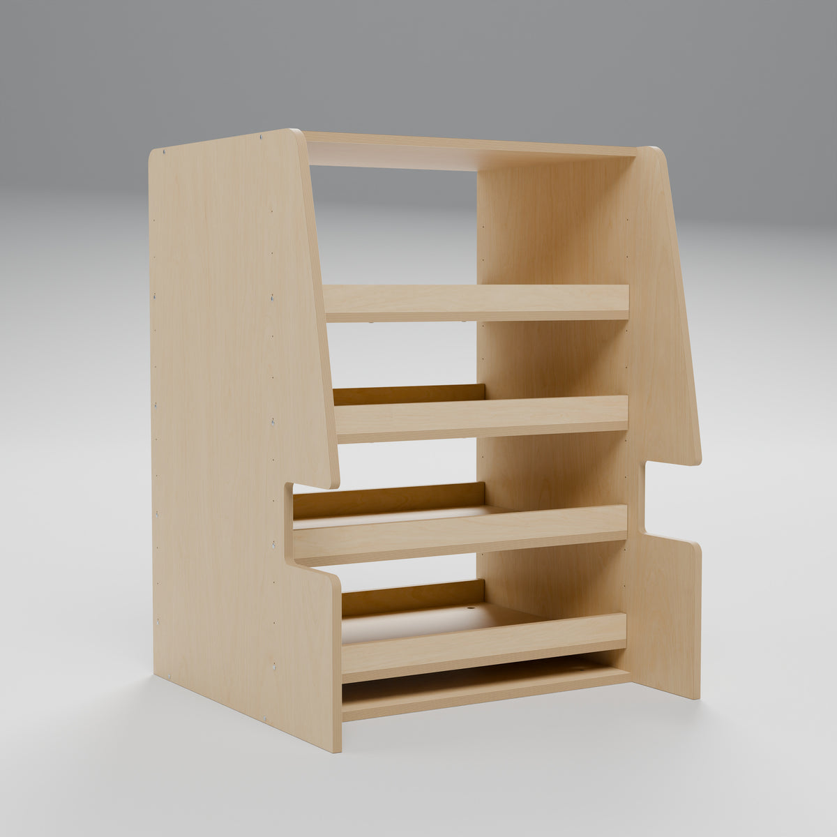 MODLINE CASE 550 Independent Tool-Case Rack: interior cutaway, natural 12 mm birch plywood, 550 x 520 x 726 mm