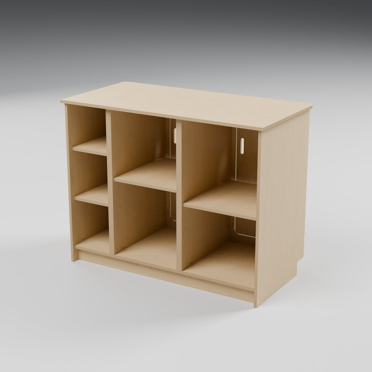 NOMAD 1100 - NOMAD 1100 Campervan Kitchen Pod - Plywood Cupboard Unit: rear 3D render, natural 15mm plywood, 1100 x 550 x 850mm
