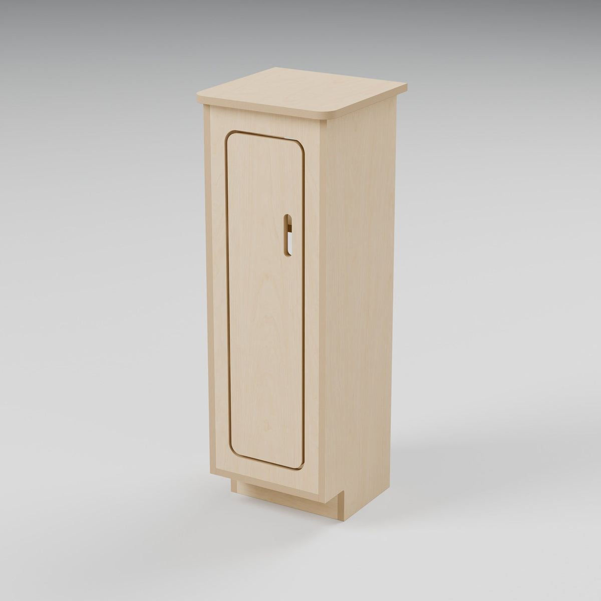 NOMAD 300 - NOMAD 300 Slim Campervan Cupboard - Compact Storage Tower: hero 3D render, natural 15mm plywood, 300 x 300 x 850mm