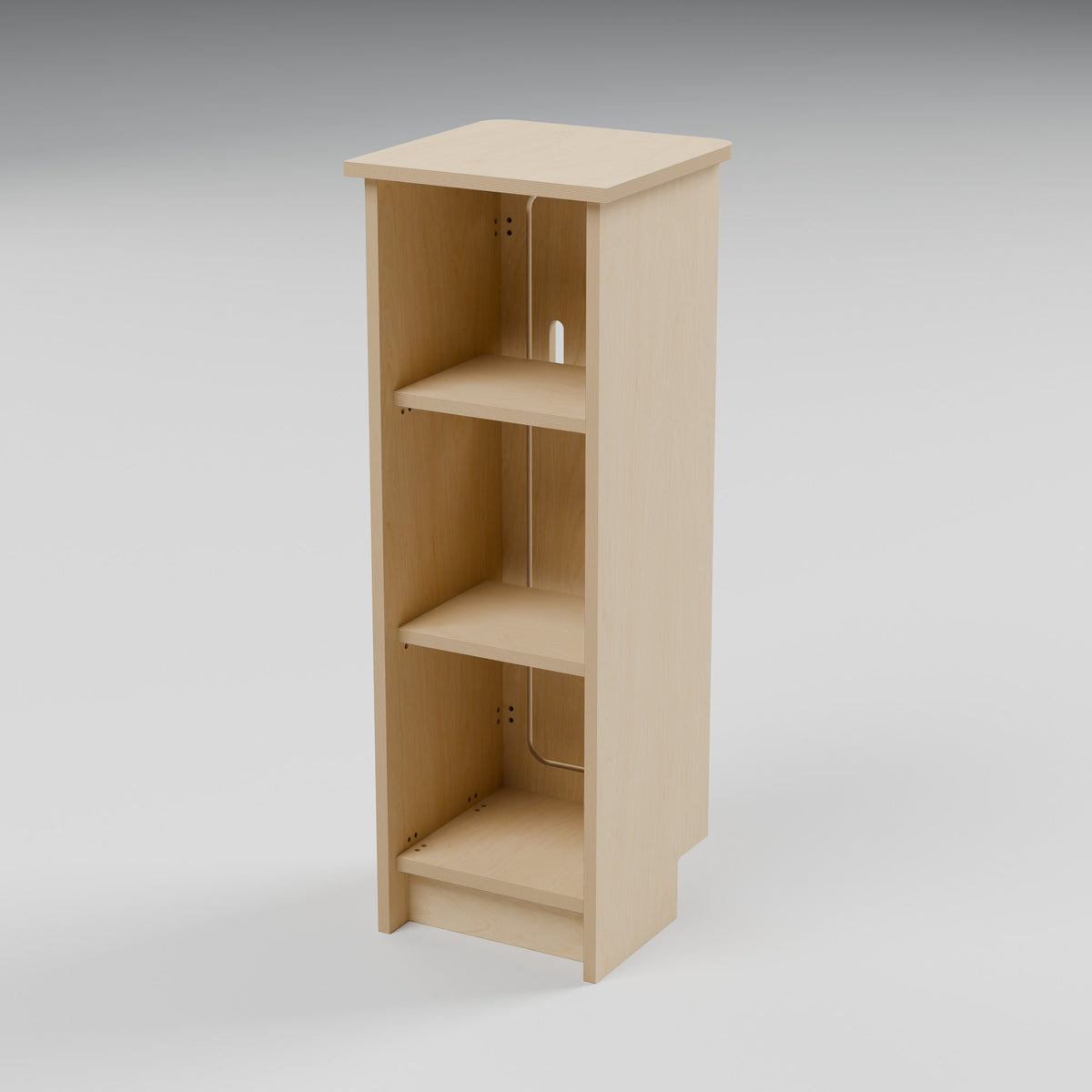 NOMAD 300 - NOMAD 300 Slim Campervan Cupboard - Compact Storage Tower: rear 3D render, natural 15mm plywood, 300 x 300 x 850mm