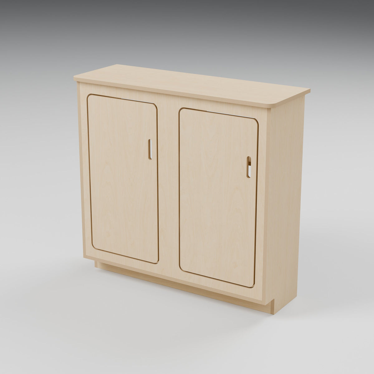 NOMAD 900 Slim - NOMAD 900 Slim Campervan Kitchen Unit - 310mm Deep: hero 3D render, natural 15mm plywood, 900 x 310 x 850mm