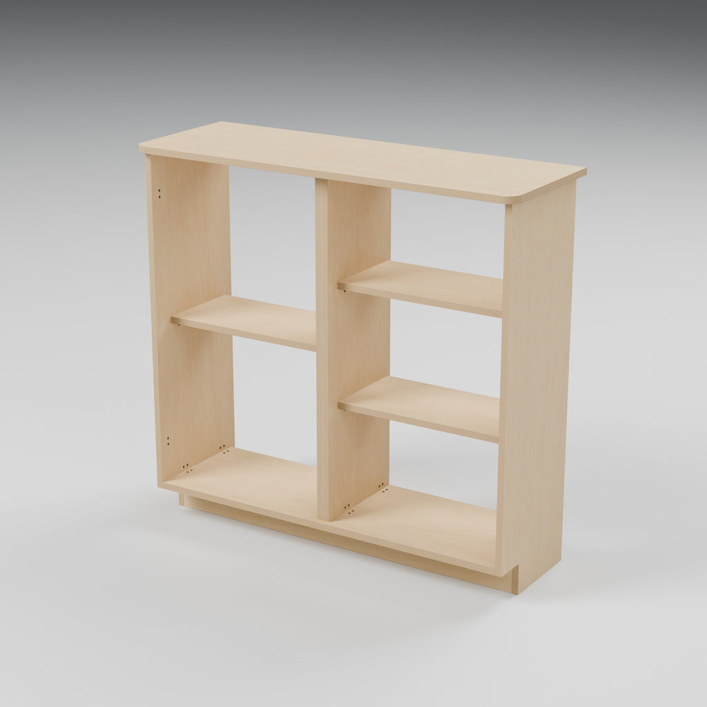 NOMAD 900 Slim - NOMAD 900 Slim Campervan Kitchen Unit - 310mm Deep: interior cutaway 3D render, natural 15mm plywood, 900 x 310 x 850mm