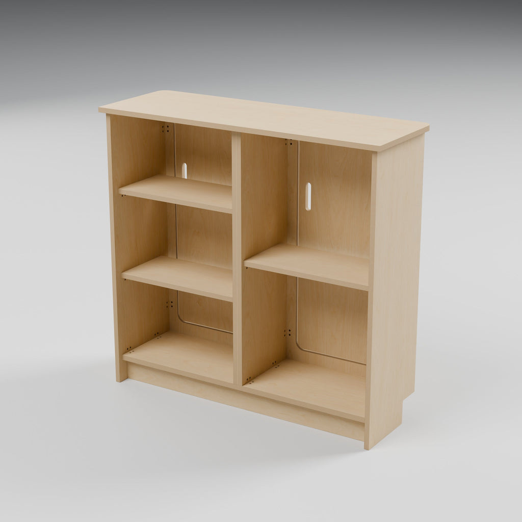 NOMAD 900 Slim - NOMAD 900 Slim Campervan Kitchen Unit - 310mm Deep: rear 3D render, natural 15mm plywood, 900 x 310 x 850mm