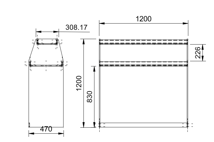 Renault Trafic bulkhead racking dimensions diagram