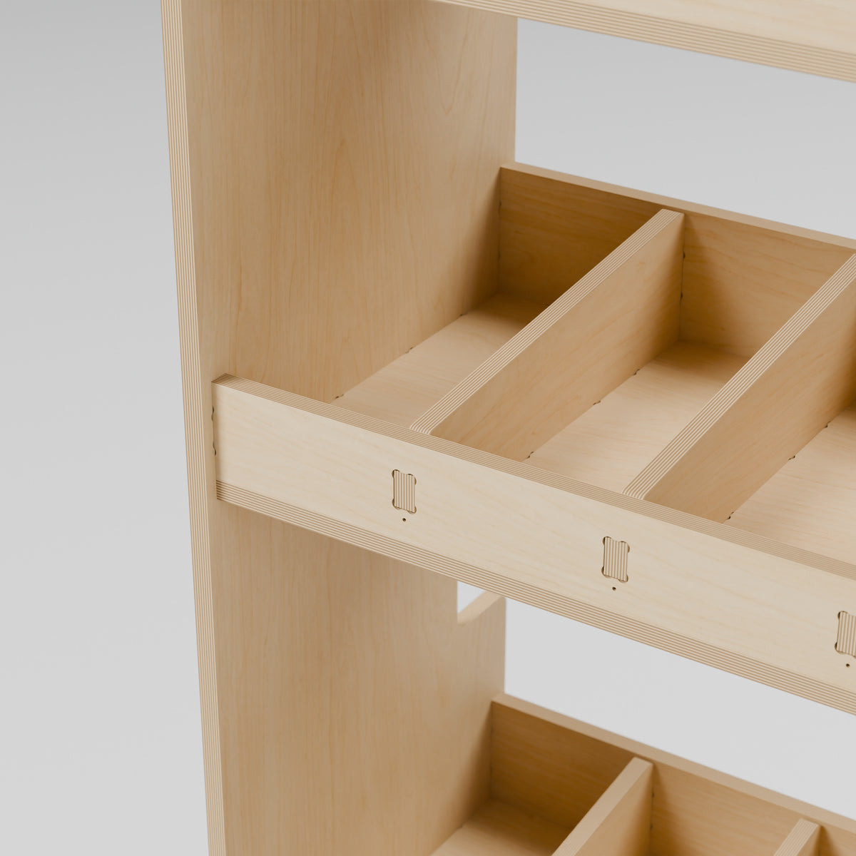 CONTOUR Double-Cab Bulkhead Bin Rack — Bulkhead — Plywood edges and fixed shelf construction — Revision D
