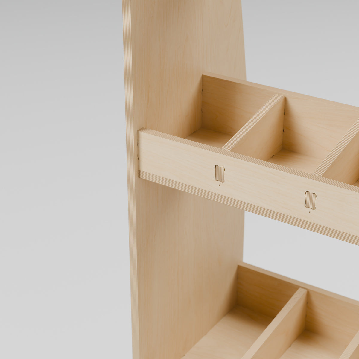 CONTOUR Double-Cab LWB Mixed Rack — Nearside — Plywood edges and fixed shelf construction — Revision D