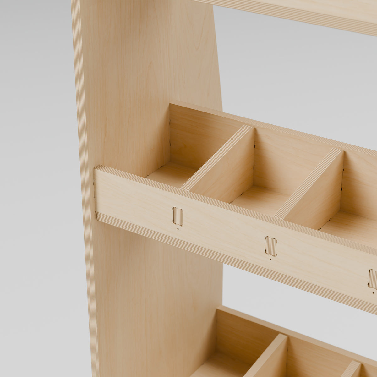 CONTOUR Double-Cab LWB Side Rack — Nearside — Plywood edges and fixed shelf construction — Revision D