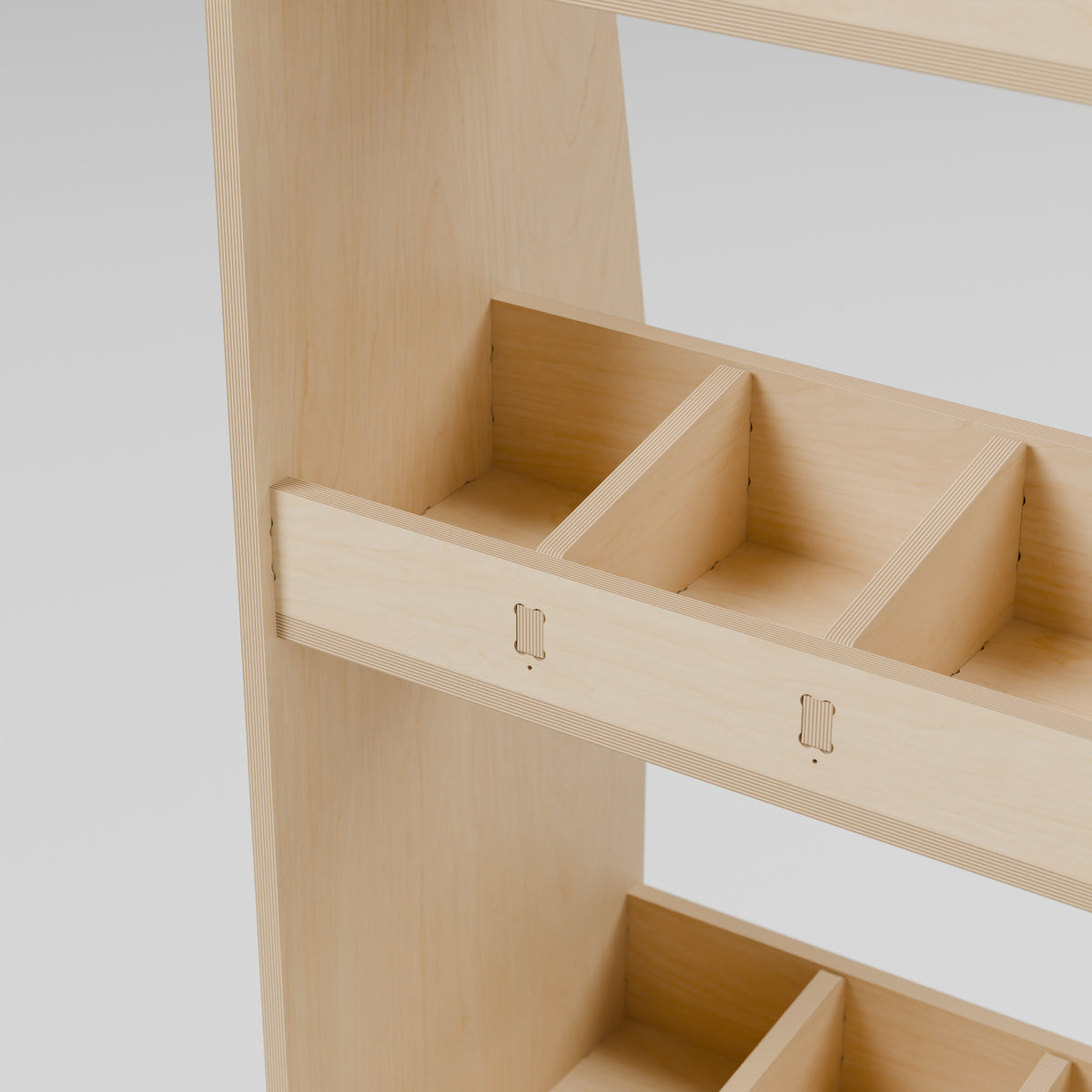 CONTOUR Double-Cab SWB Side Rack — Offside — Plywood edges and fixed shelf construction — Revision D