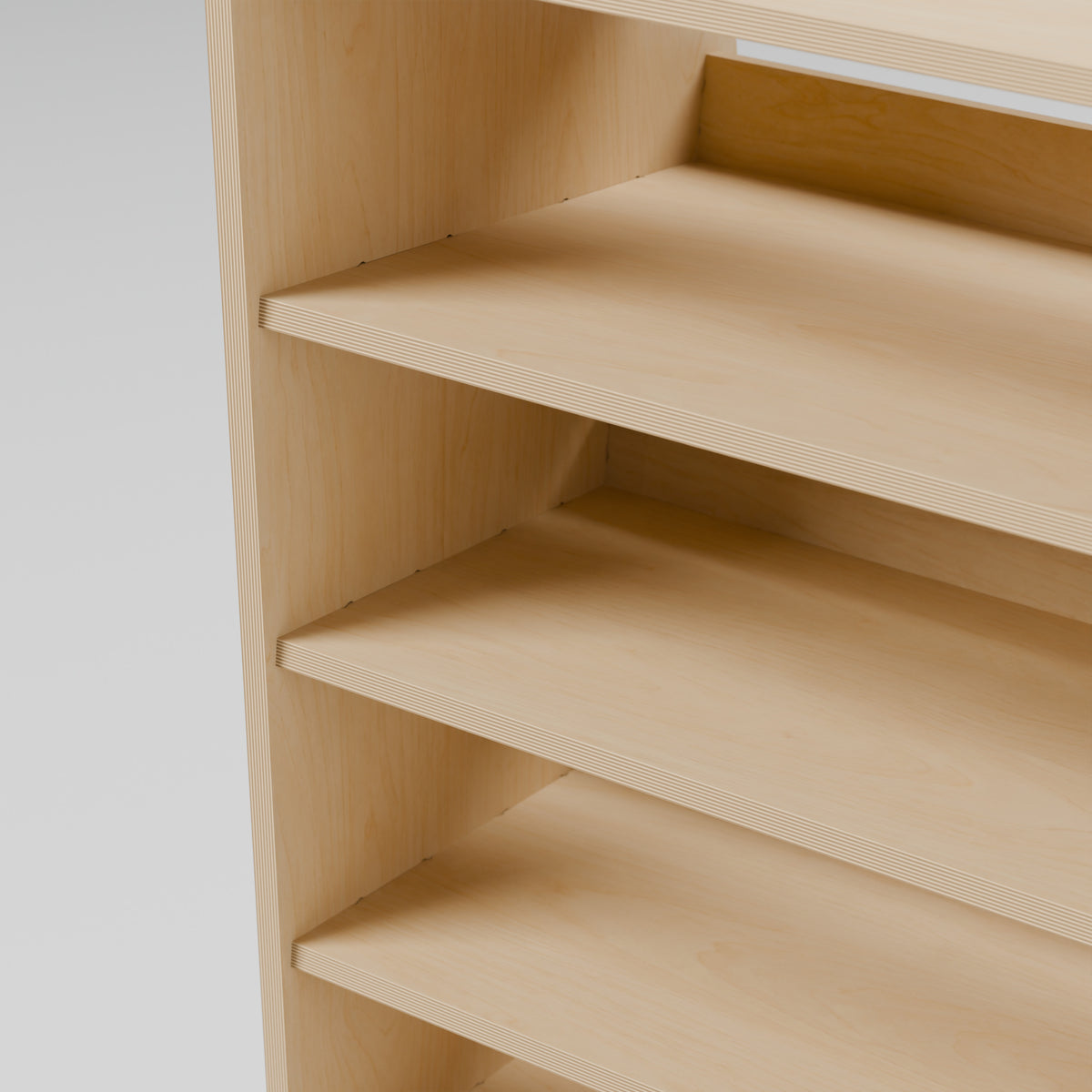 CONTOUR LWB Mixed Rack — Nearside — Plywood edges and fixed shelf construction — Revision D