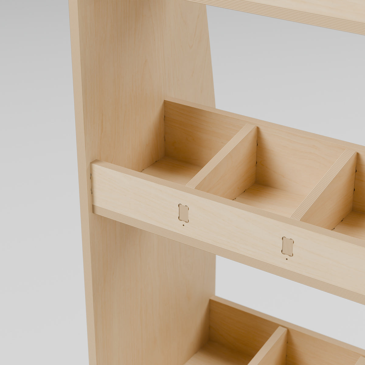 CONTOUR LWB Side Rack — Nearside — Plywood edges and fixed shelf construction — Revision D