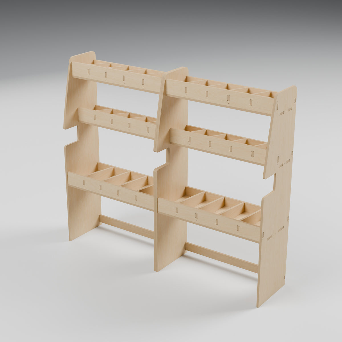 CONTOUR LWB Side Rack — Offside — Rear view - open backs and supplied vehicle contours — Revision D