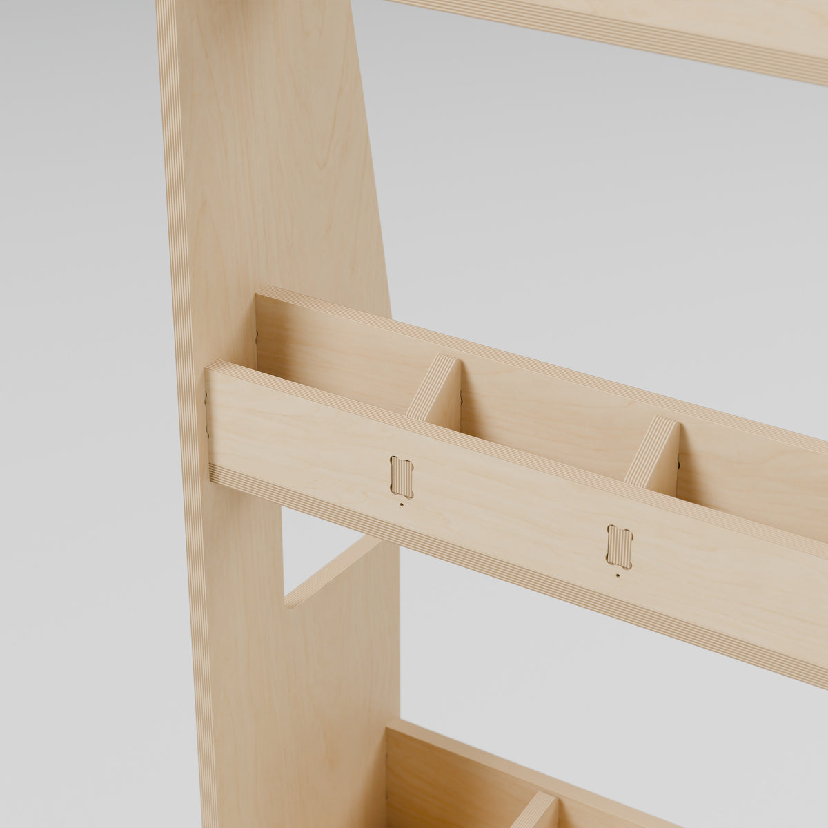 CONTOUR Shallow Side Rack — Nearside — Plywood edges and fixed shelf construction — Revision D