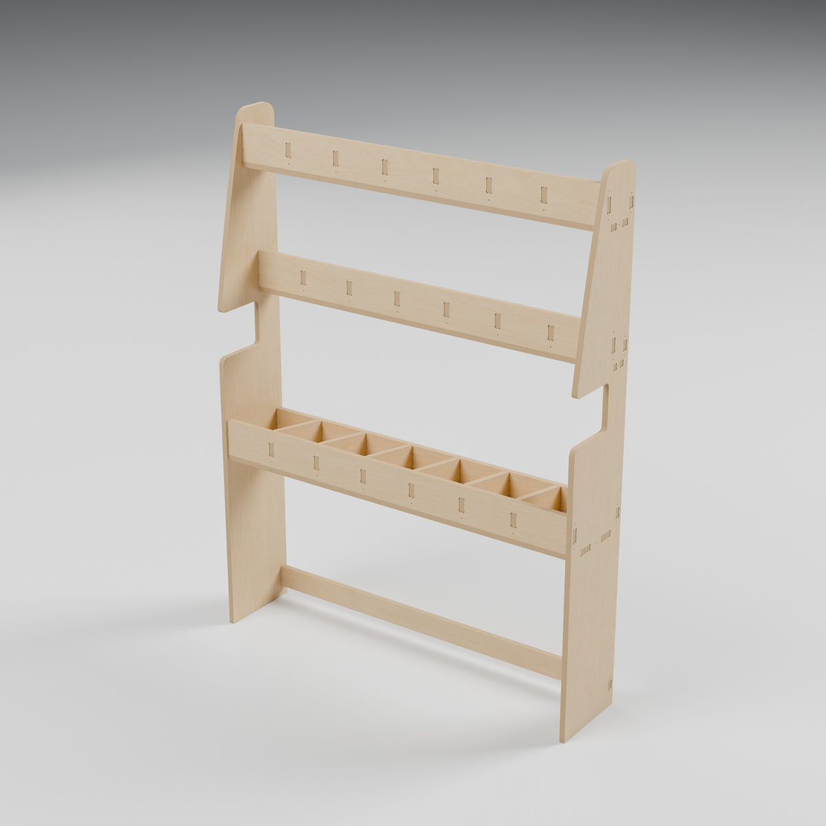 CONTOUR Shallow Side Rack — Nearside — Rear view - open backs and supplied vehicle contours — Revision D