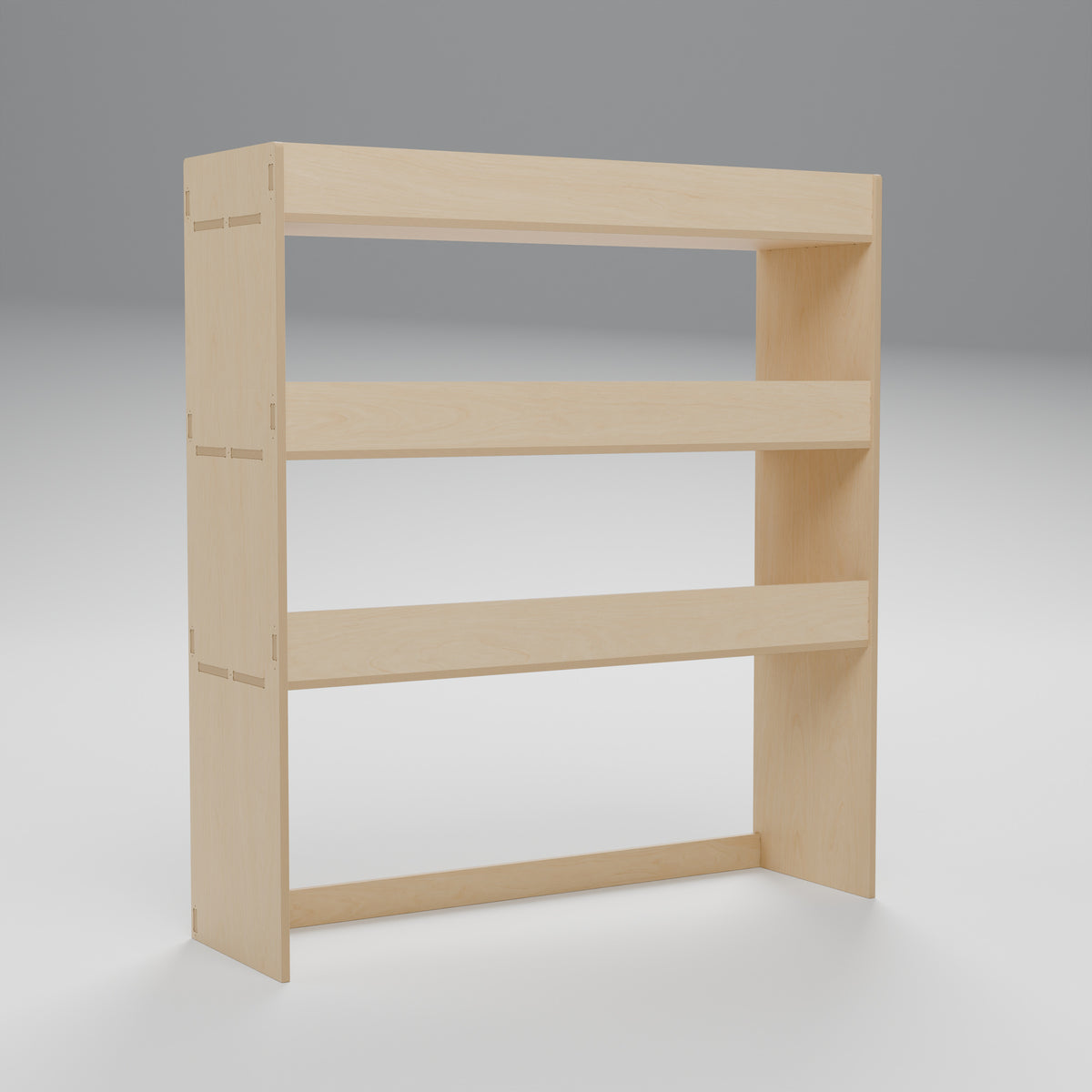 Universal Van Rack - 1000W x 1100H mm Plywood Flat Pack: interior cutaway, natural 12 mm plywood, 1000 x 300 x 1100 mm