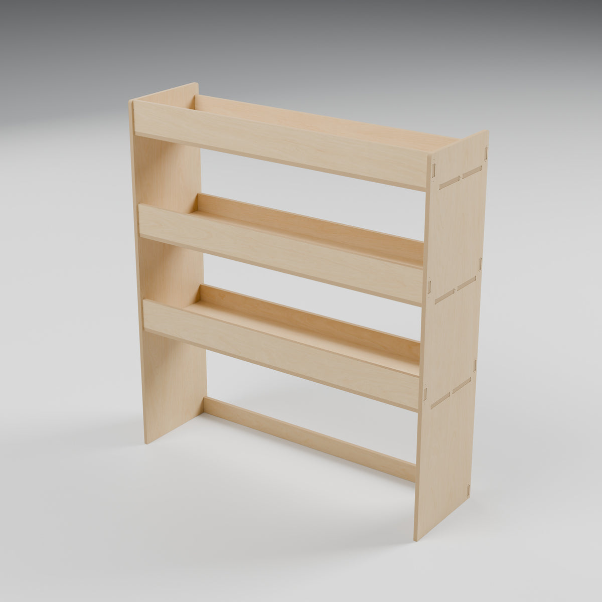 Universal Van Rack - 1000W x 1100H mm Plywood Flat Pack: rear, natural 12 mm plywood, 1000 x 300 x 1100 mm