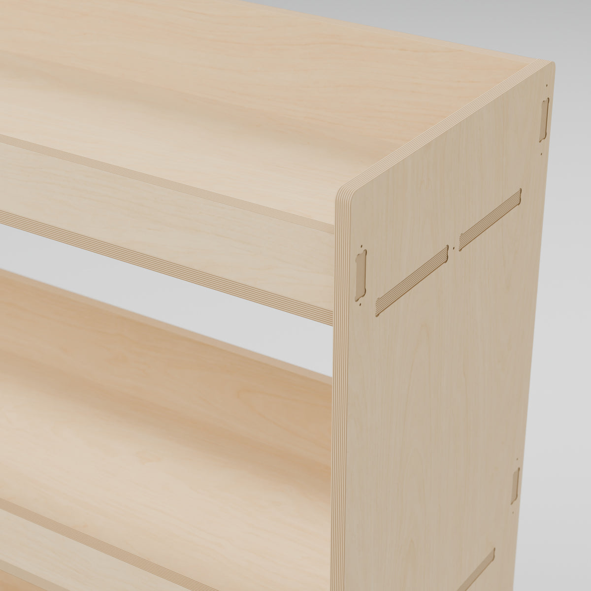 Universal Van Rack - 1000W x 1180H mm Plywood Flat Pack: detail, natural 12 mm plywood, 1000 x 300 x 1180 mm