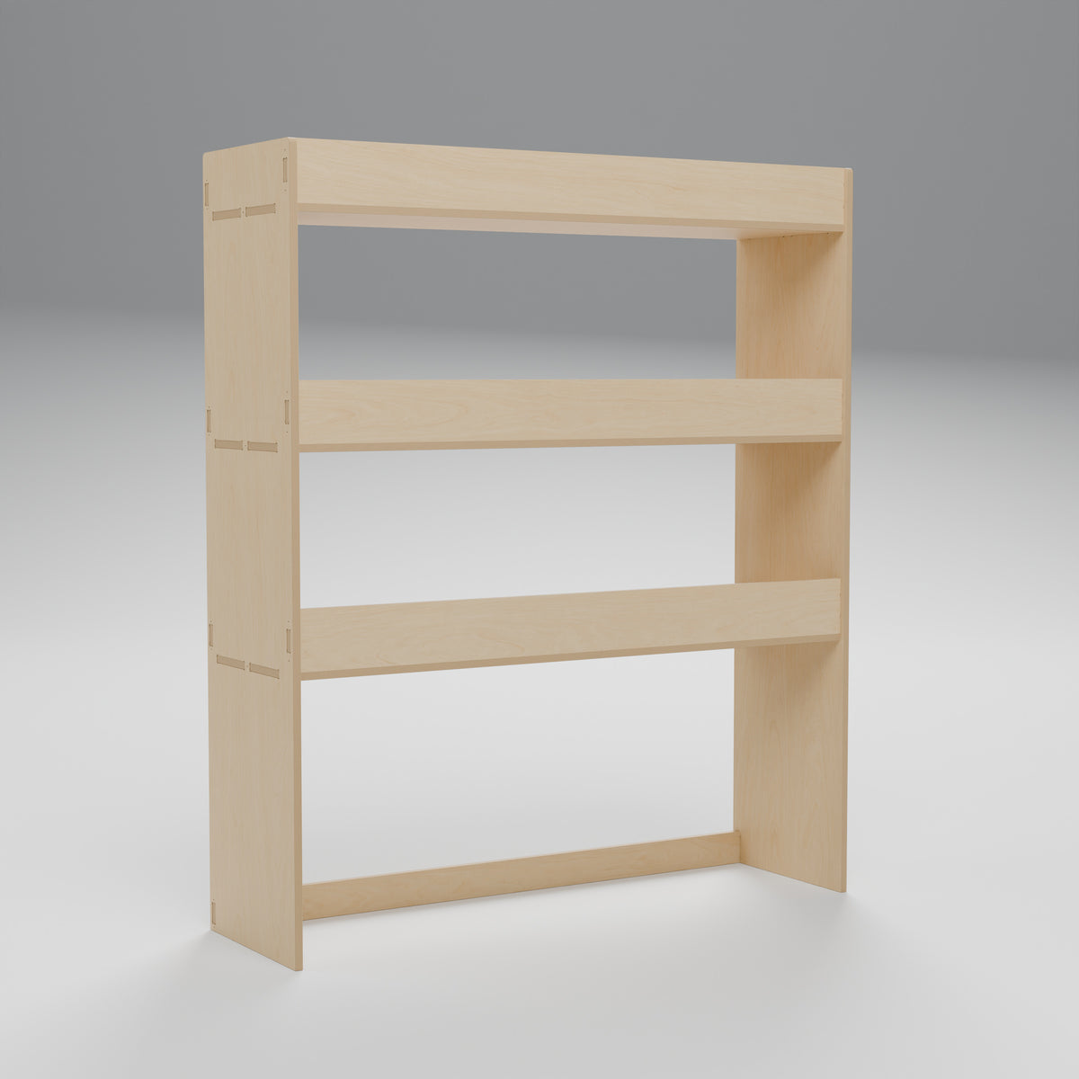 Universal Van Rack - 1000W x 1180H mm Plywood Flat Pack: interior cutaway, natural 12 mm plywood, 1000 x 300 x 1180 mm
