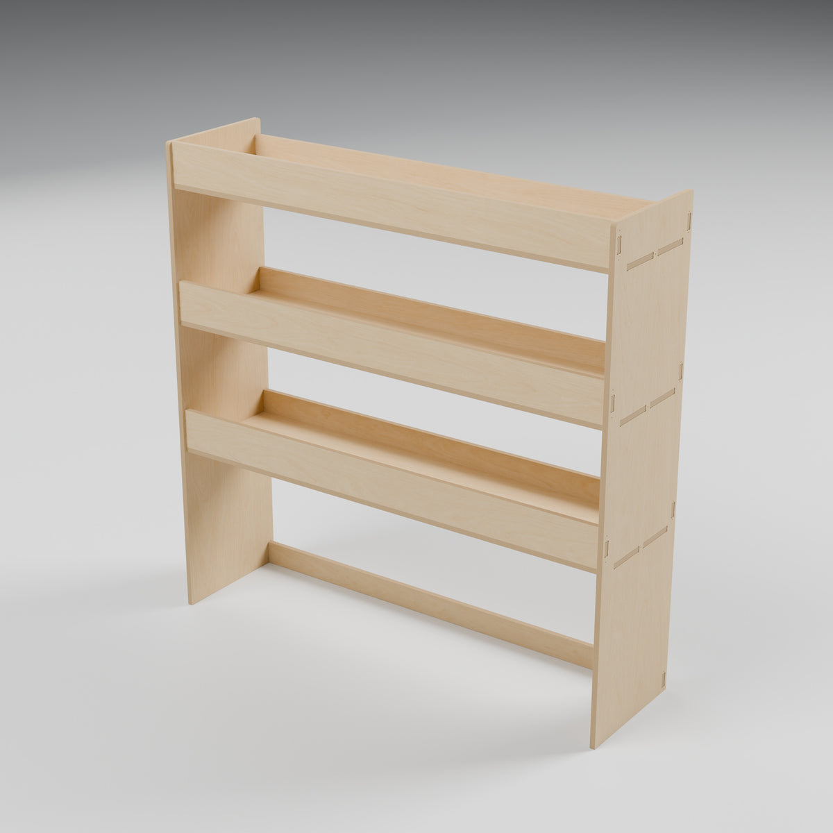 Universal Van Rack - 1100W x 1100H mm Plywood Flat Pack: rear, natural 12 mm plywood, 1100 x 300 x 1100 mm