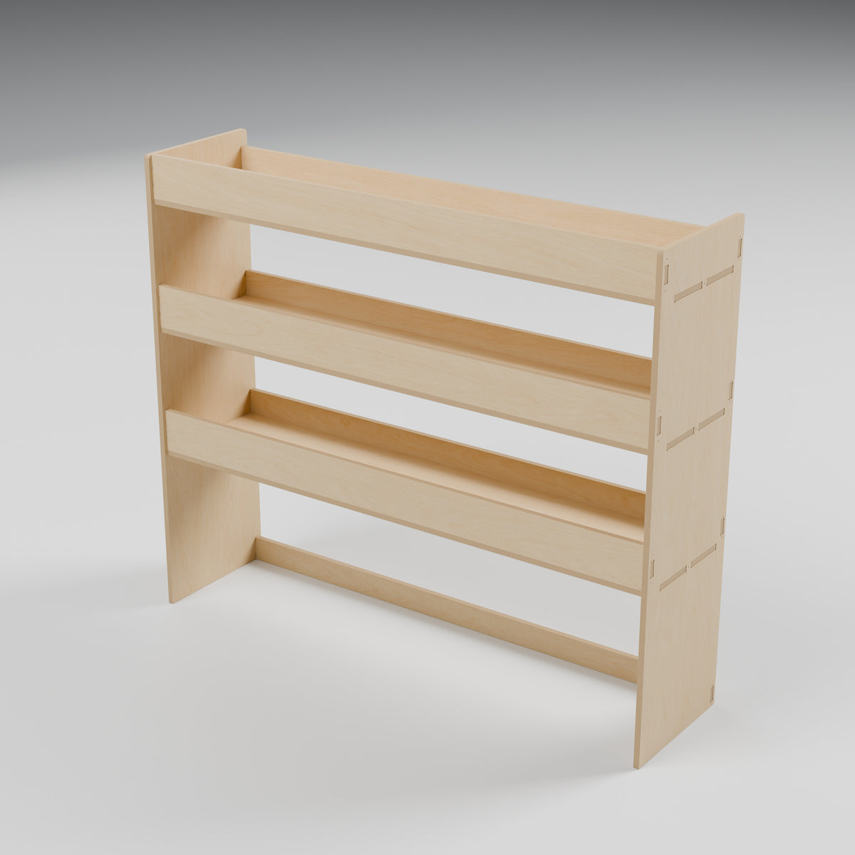 Universal Van Rack - 1180W x 1000H mm Plywood Flat Pack: rear, natural 12 mm plywood, 1180 x 300 x 1000 mm