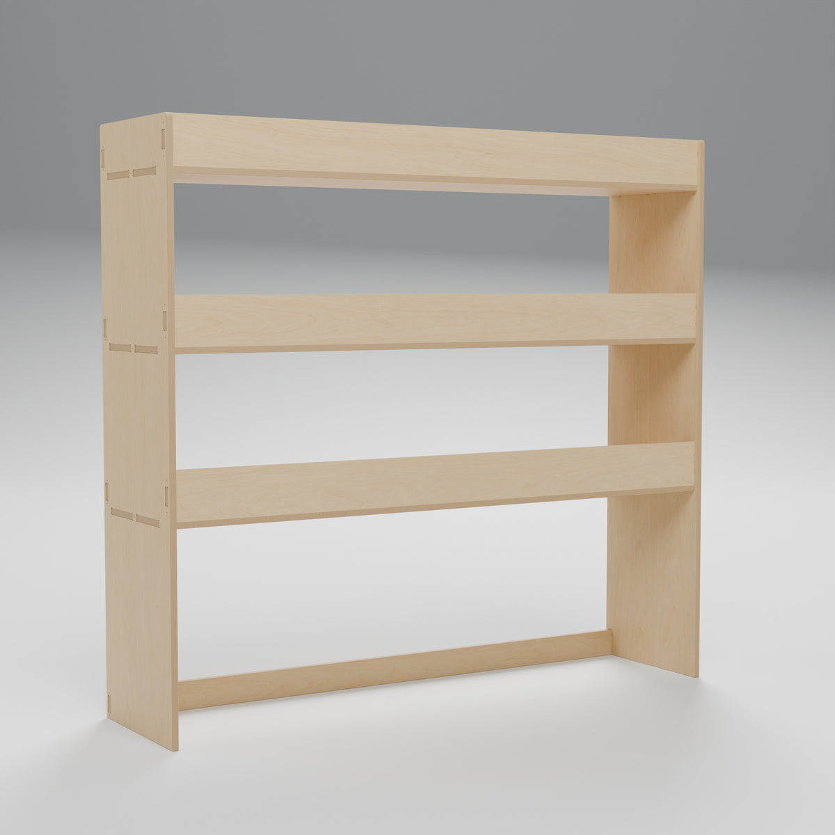 Universal Van Rack - 1180W x 1100H mm Plywood Flat Pack: interior cutaway, natural 12 mm plywood, 1180 x 300 x 1100 mm