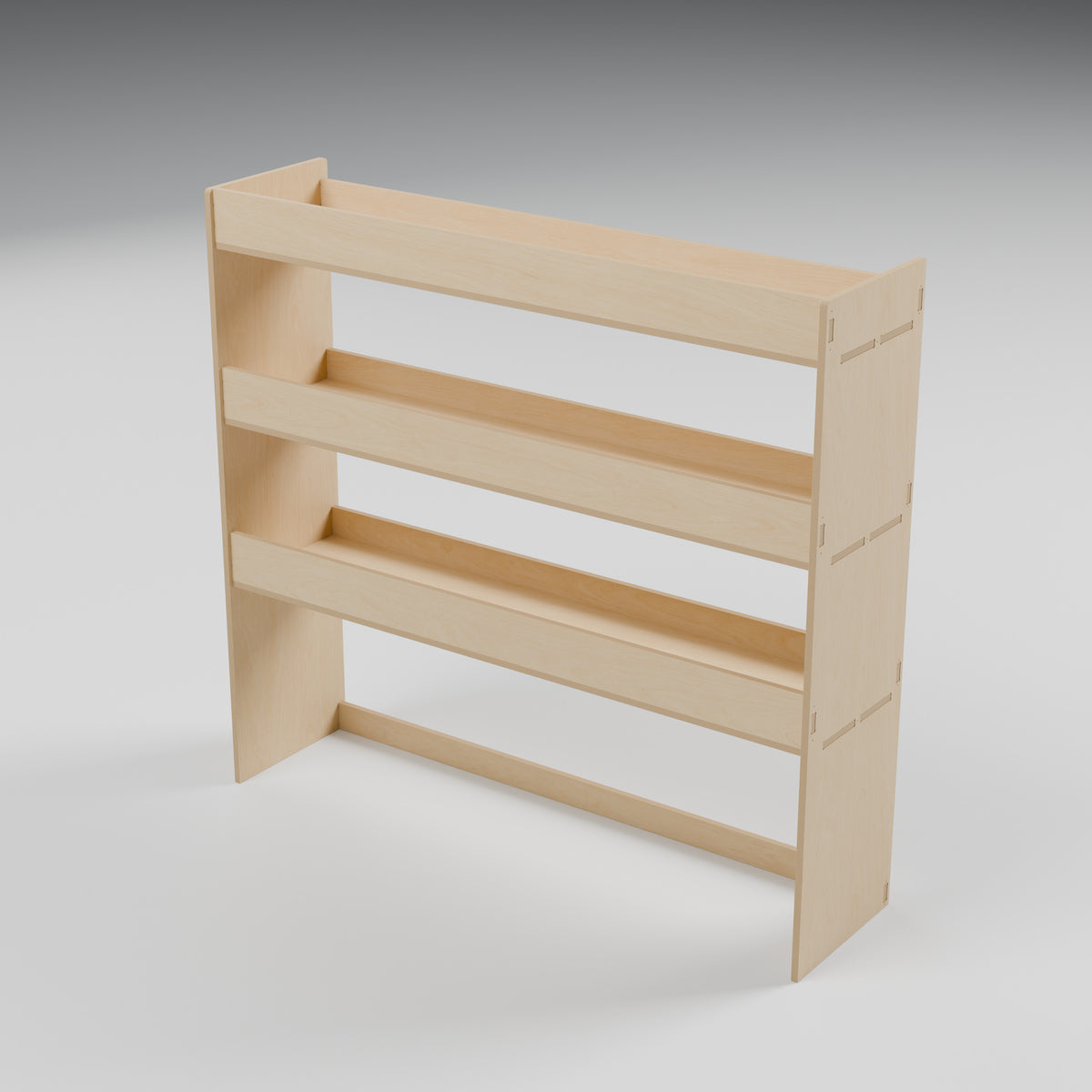 Universal Van Rack - 1180W x 1100H mm Plywood Flat Pack: rear, natural 12 mm plywood, 1180 x 300 x 1100 mm