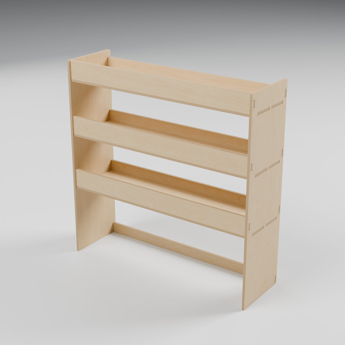 Universal Van Rack - 1000W x 1000H mm Plywood Flat Pack: rear, natural 12 mm plywood, 1000 x 300 x 1000 mm
